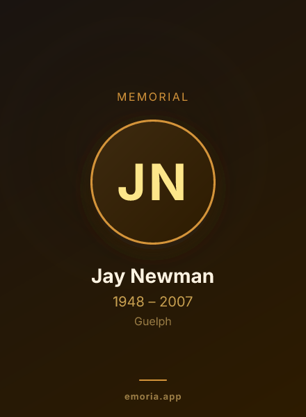Memorial portrait of Jay Newman