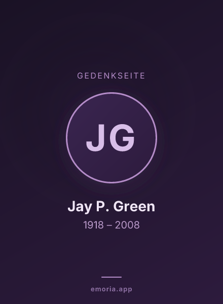 Gedenkportrait von Jay P. Green