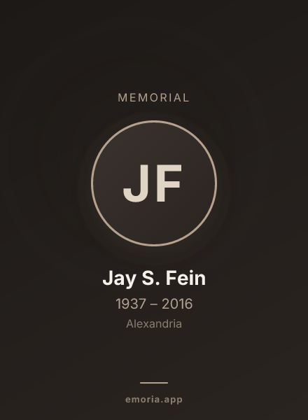 Memorial portrait of Jay S. Fein