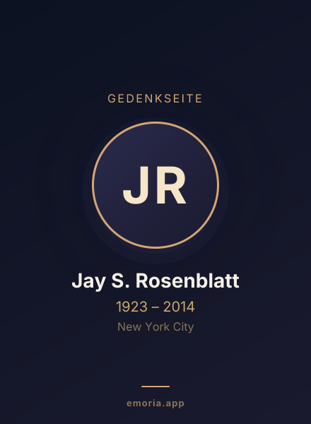 Gedenkportrait von Jay S. Rosenblatt