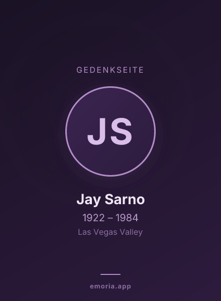 Gedenkportrait von Jay Sarno
