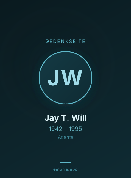 Gedenkportrait von Jay T. Will