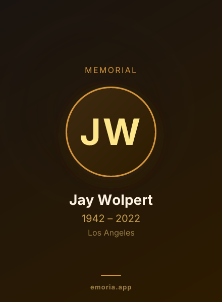 Memorial portrait of Jay Wolpert