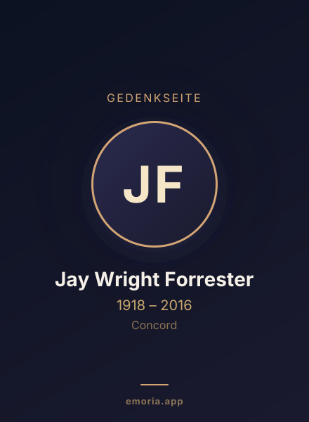 Gedenkportrait von Jay Wright Forrester