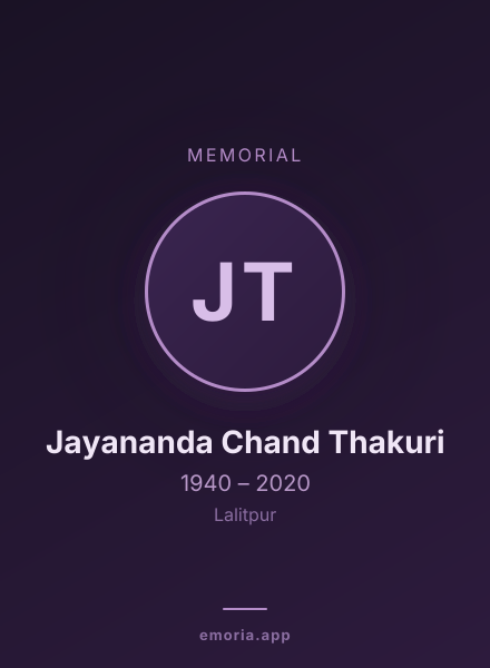 Memorial portrait of Jayananda Chand Thakuri