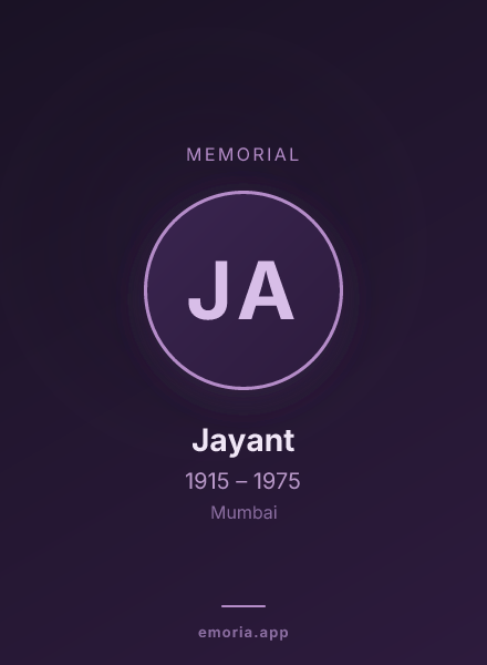 Memorial portrait of Jayant