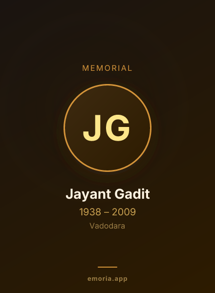 Memorial portrait of Jayant Gadit