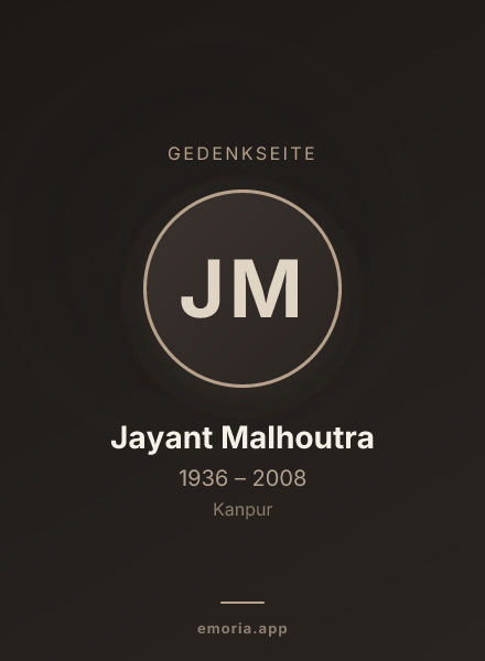 Gedenkportrait von Jayant Malhoutra