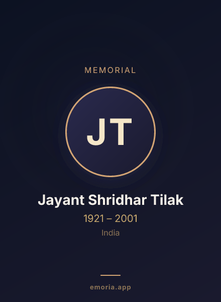 Memorial portrait of Jayant Shridhar Tilak