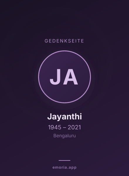 Gedenkportrait von Jayanthi