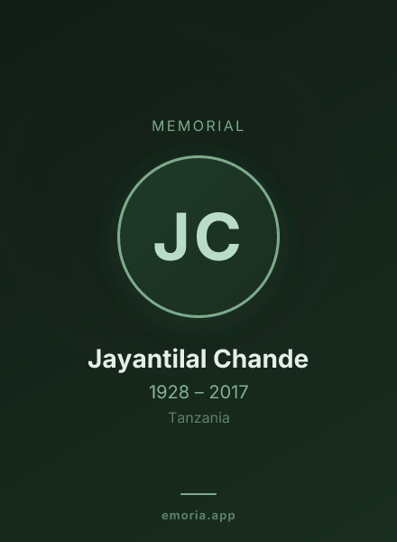 Memorial portrait of Jayantilal Chande