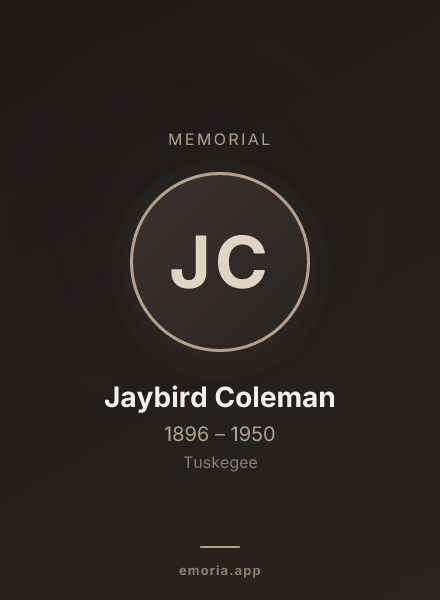 Memorial portrait of Jaybird Coleman