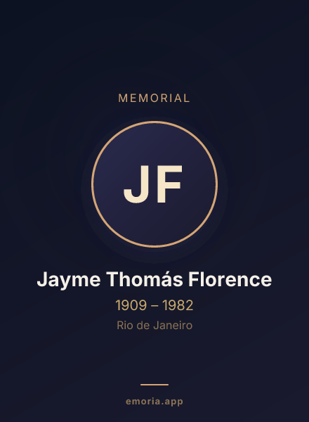Memorial portrait of Jayme Thomás Florence