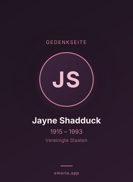Gedenkportrait von Jayne Shadduck