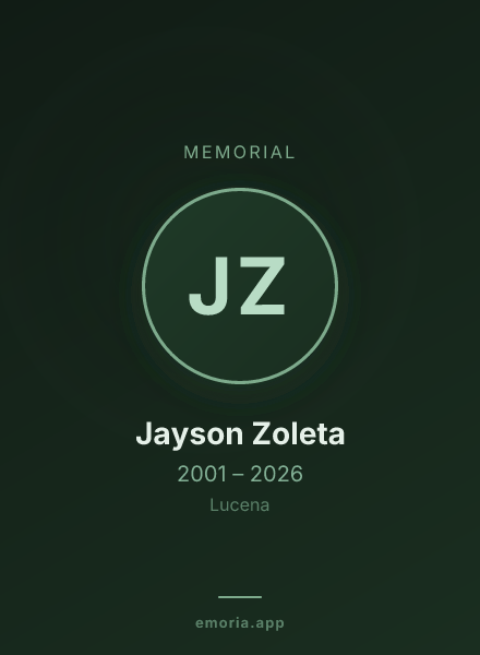 Memorial portrait of Jayson Zoleta