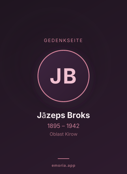 Gedenkportrait von Jāzeps Broks