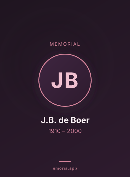Memorial portrait of J.B. de Boer