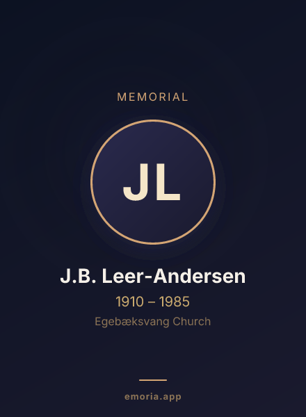 Memorial portrait of J.B. Leer-Andersen