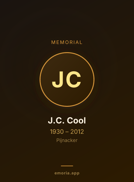 Memorial portrait of J.C. Cool