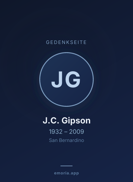 Gedenkportrait von J.C. Gipson