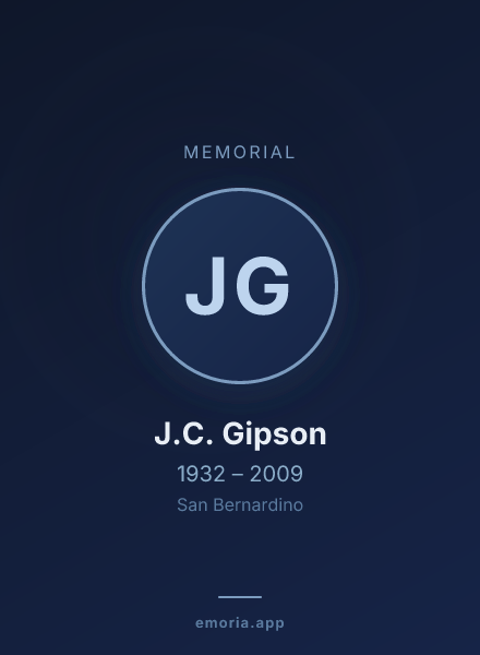 Memorial portrait of J.C. Gipson