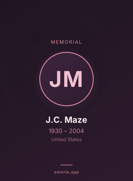 Memorial portrait of J.C. Maze