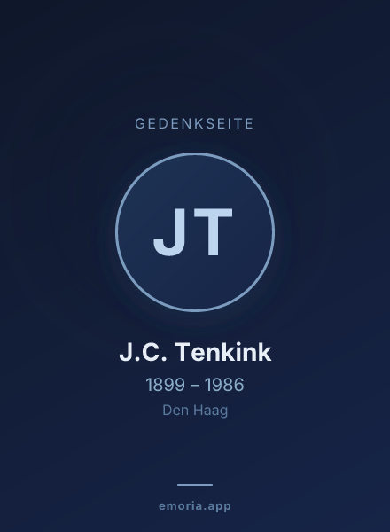 Gedenkportrait von J.C. Tenkink