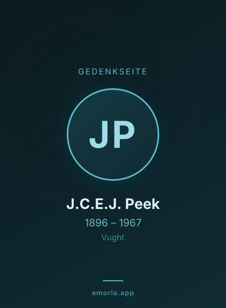 Gedenkportrait von J.C.E.J. Peek