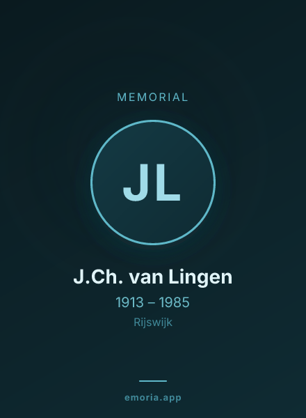 Memorial portrait of J.Ch. van Lingen