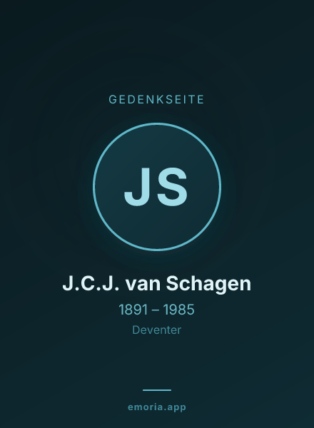 Gedenkportrait von J.C.J. van Schagen