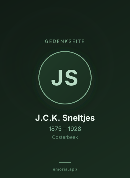 Gedenkportrait von J.C.K. Sneltjes