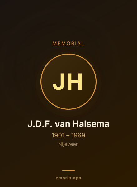 Memorial portrait of J.D.F. van Halsema