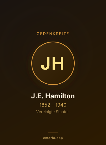 Gedenkportrait von J.E. Hamilton