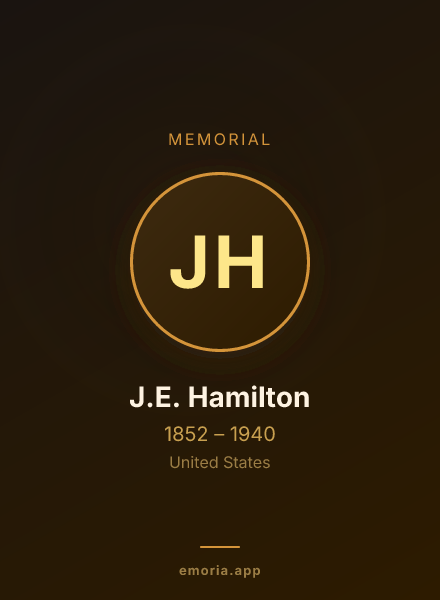 Memorial portrait of J.E. Hamilton