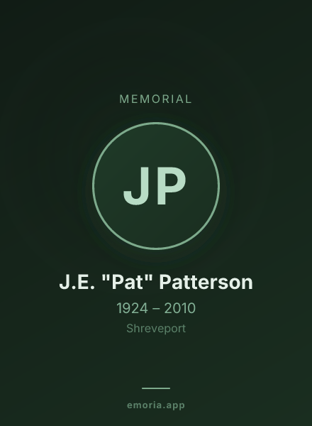 Memorial portrait of J.E. "Pat" Patterson