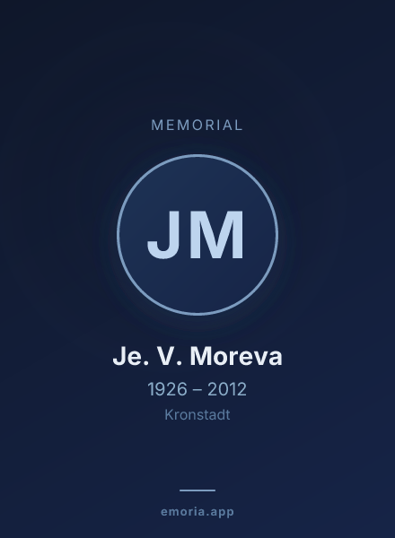 Memorial portrait of Je. V. Moreva