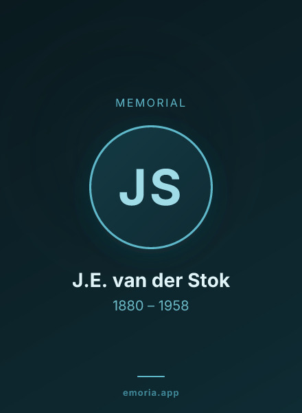 Memorial portrait of J.E. van der Stok