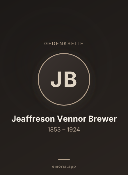 Gedenkportrait von Jeaffreson Vennor Brewer