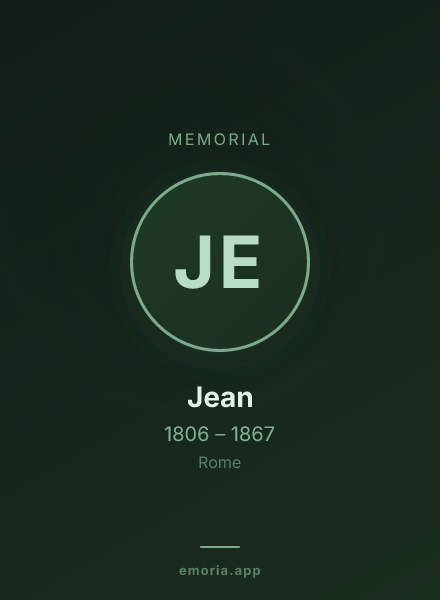 Memorial portrait of Jean