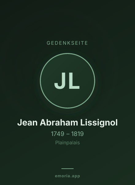 Gedenkportrait von Jean Abraham Lissignol