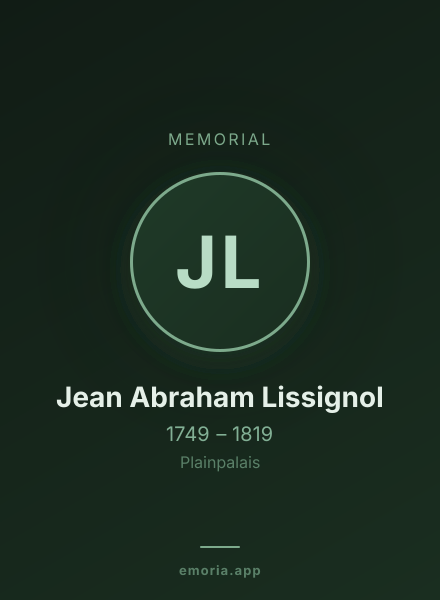 Memorial portrait of Jean Abraham Lissignol
