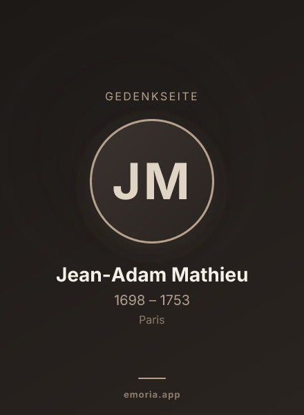 Gedenkportrait von Jean-Adam Mathieu