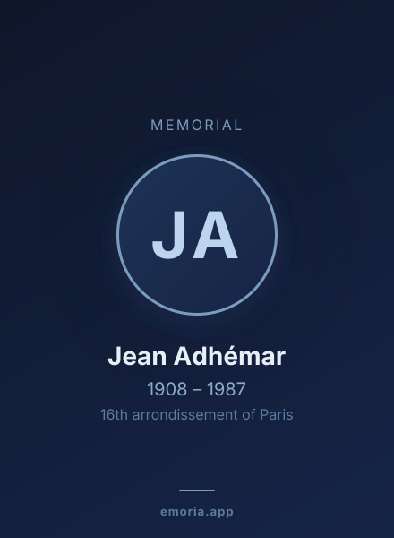 Memorial portrait of Jean Adhémar