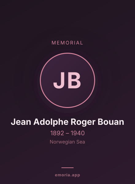 Memorial portrait of Jean Adolphe Roger Bouan