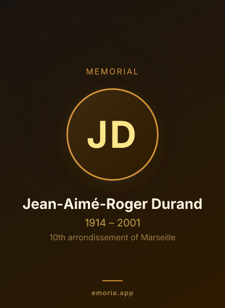 Memorial portrait of Jean-Aimé-Roger Durand