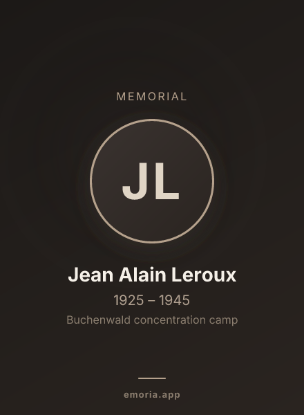 Memorial portrait of Jean Alain Leroux