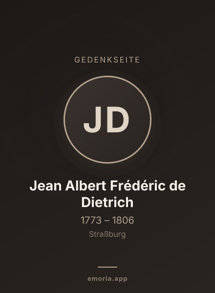 Gedenkportrait von Jean Albert Frédéric de Dietrich