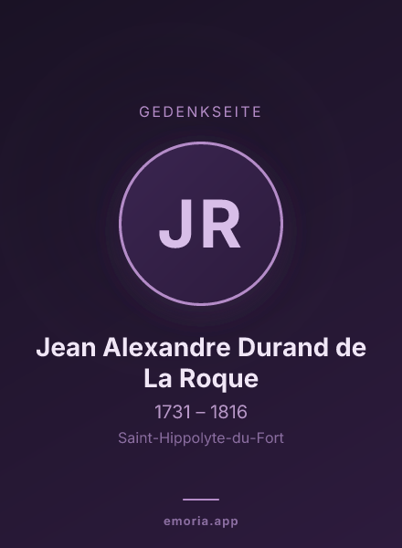 Gedenkportrait von Jean Alexandre Durand de La Roque