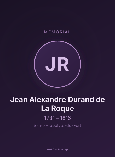 Memorial portrait of Jean Alexandre Durand de La Roque