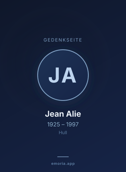 Gedenkportrait von Jean Alie